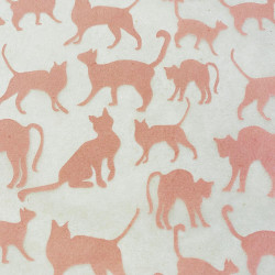 PAPIER TRANSFERT - CHATS - ROSE