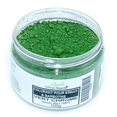 
  Colorant vert chrome émaux & barbotine - 100g - Colorants de masse - Cigale et Fourmi