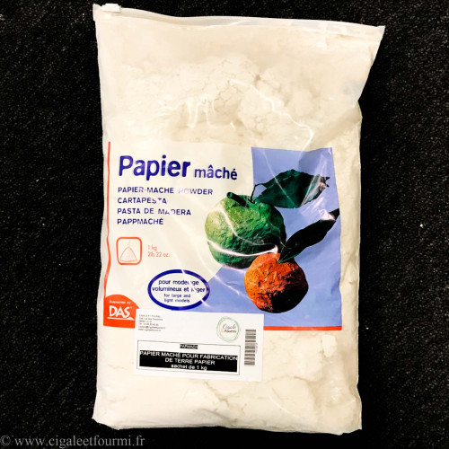 PAPIER MACHE POUR FABRICATION PAPER CLAY - LE Kg - Terres en poudre & Barbotines de coulage - Cigale et Fourmi